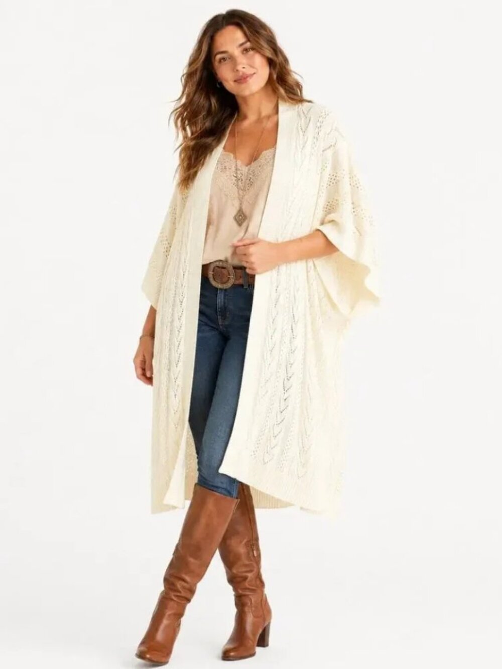 Cream Short Sleeve Sweater